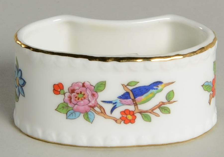 Pembroke (Gold Trim) Napkin Ring by John  Aynsley & Sons-1