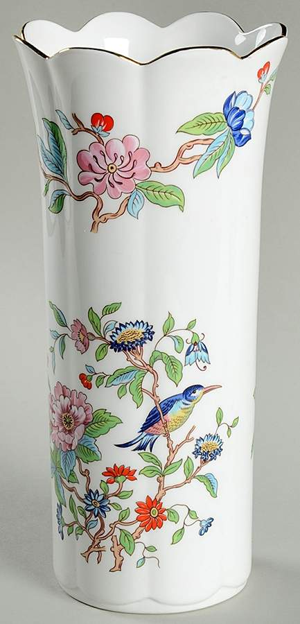 Pembroke (Gold Trim) 8" Scalloped Vase by John  Aynsley & Sons-1