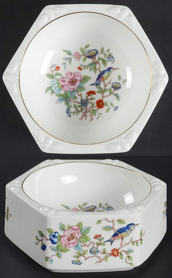 Pembroke (Gold Trim) Hexagonal Dish by John  Aynsley & Sons-1