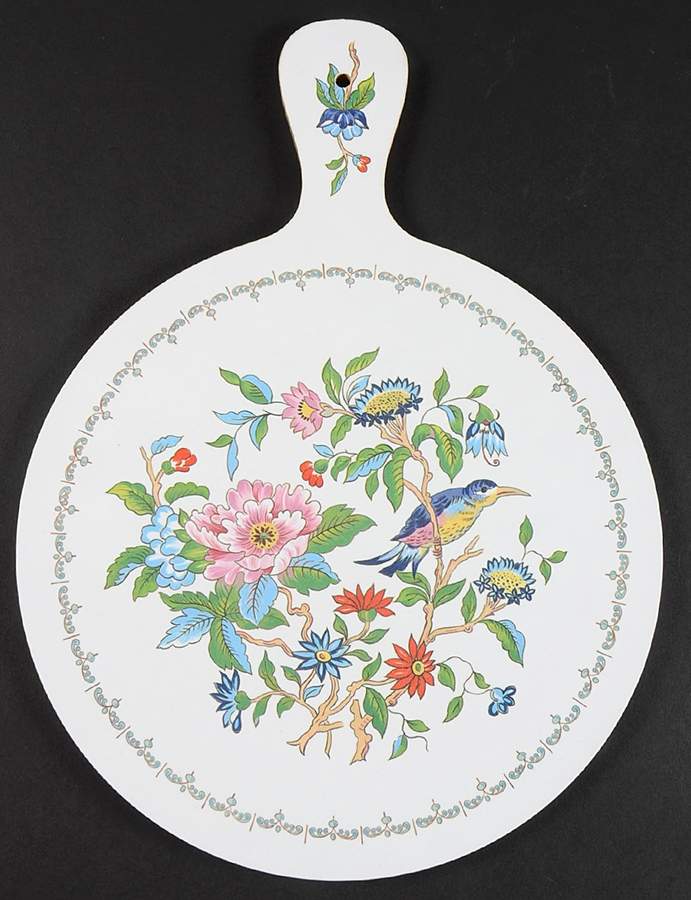 Pembroke (Gold Trim) Handled Round Melamine Cutting Board by John  Aynsley & Sons-1