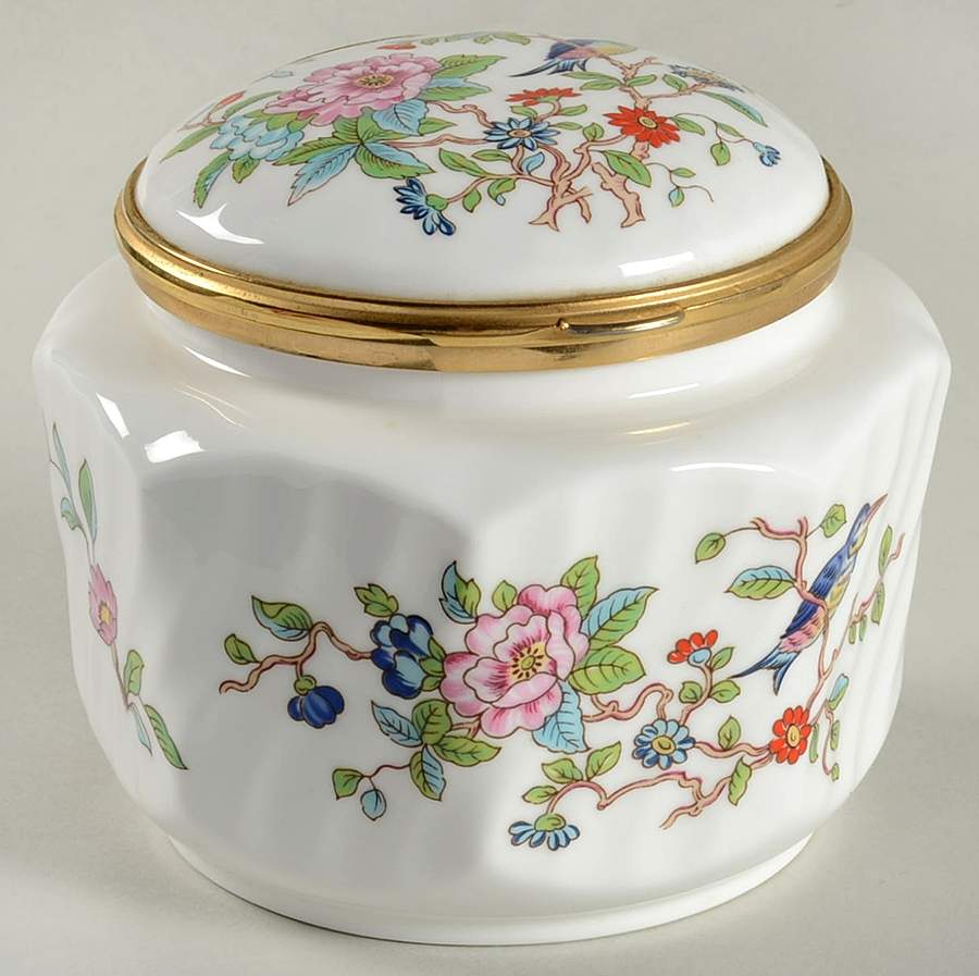 Pembroke (Gold Trim) Medium Hinged Box by John  Aynsley & Sons-1