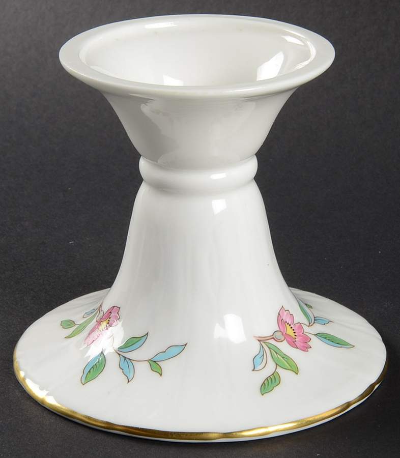 Pembroke (Gold Trim) 3" Candlestick by John  Aynsley & Sons-1