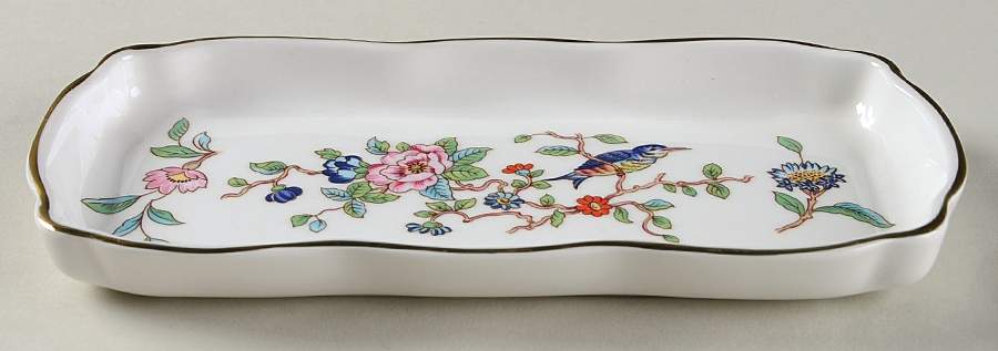 Pembroke (Gold Trim) Rectangular Tray by John  Aynsley & Sons-1