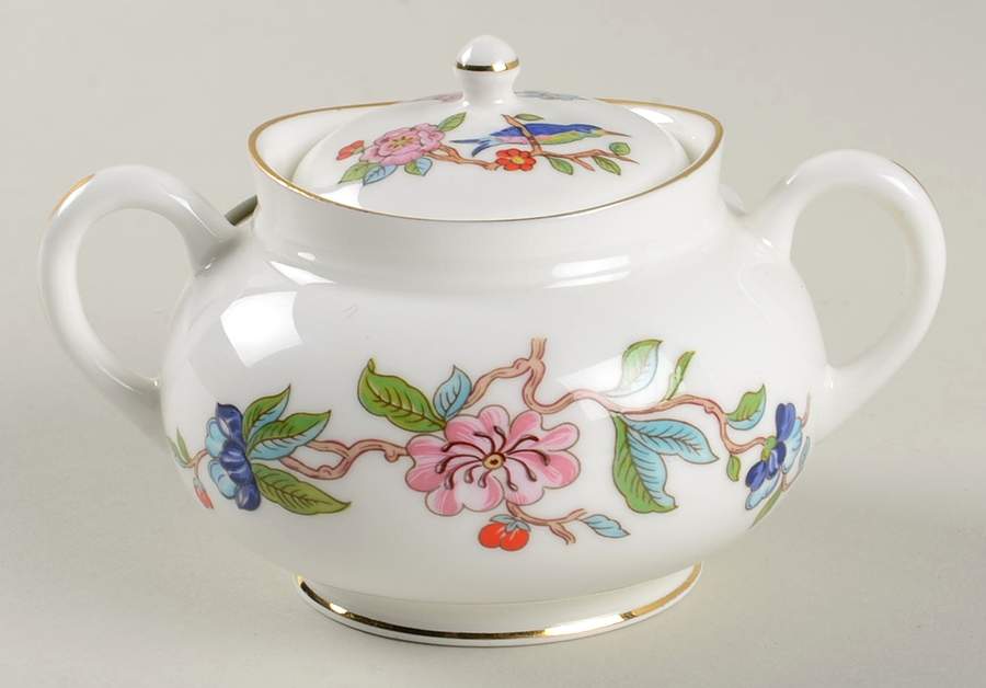 Pembroke (Gold Trim) Mini Sugar Bowl & Lid by John  Aynsley & Sons-1