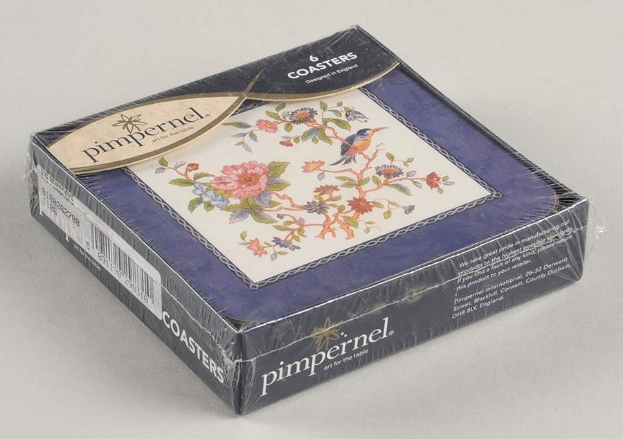Pembroke (Gold Trim) Square Corkback Coaster - Set of 6 by John  Aynsley & Sons-1