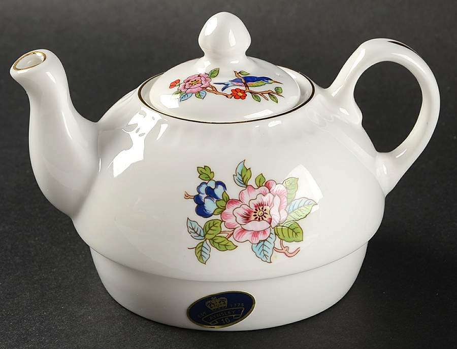 Pembroke (Gold Trim) Teapot for Individual Teapot & Lid with Cup by John  Aynsley & Sons-1