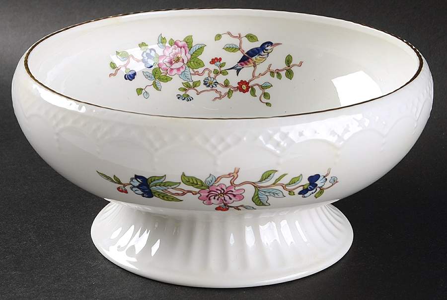 Pembroke (Gold Trim) 7" Footed Bowl by John  Aynsley & Sons-1