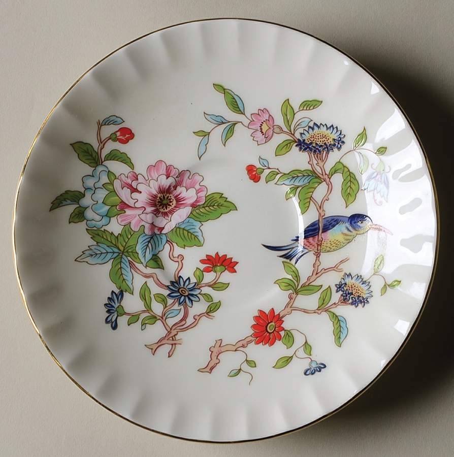 Pembroke (Gold Trim) Saucer for Individual Teapot & Lid w/Cup & Saucer by John  Aynsley & Sons-1