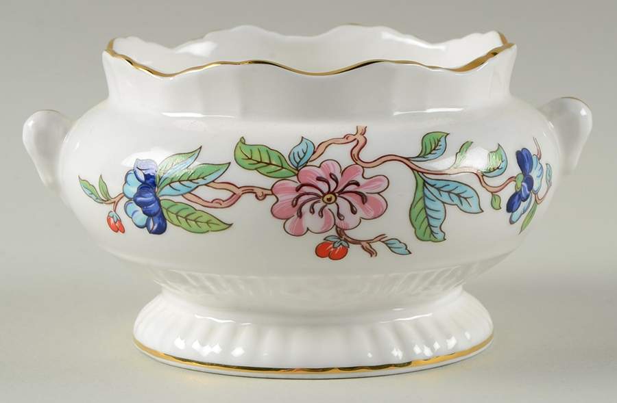 Pembroke (Gold Trim) Open Sugar Bowl by John  Aynsley & Sons-1