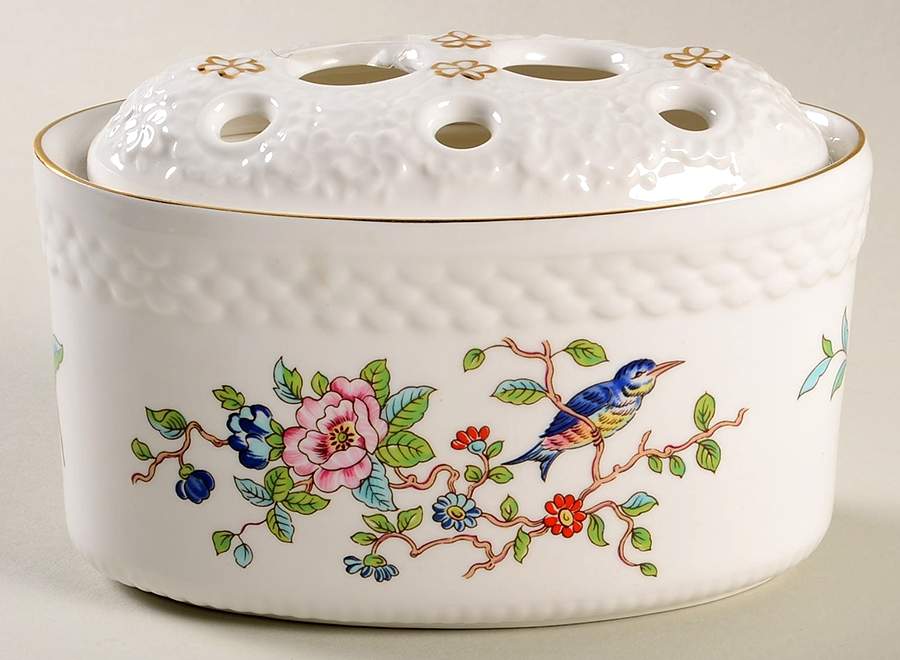 Pembroke (Gold Trim) Vase & Frog/Grid by John  Aynsley & Sons-1