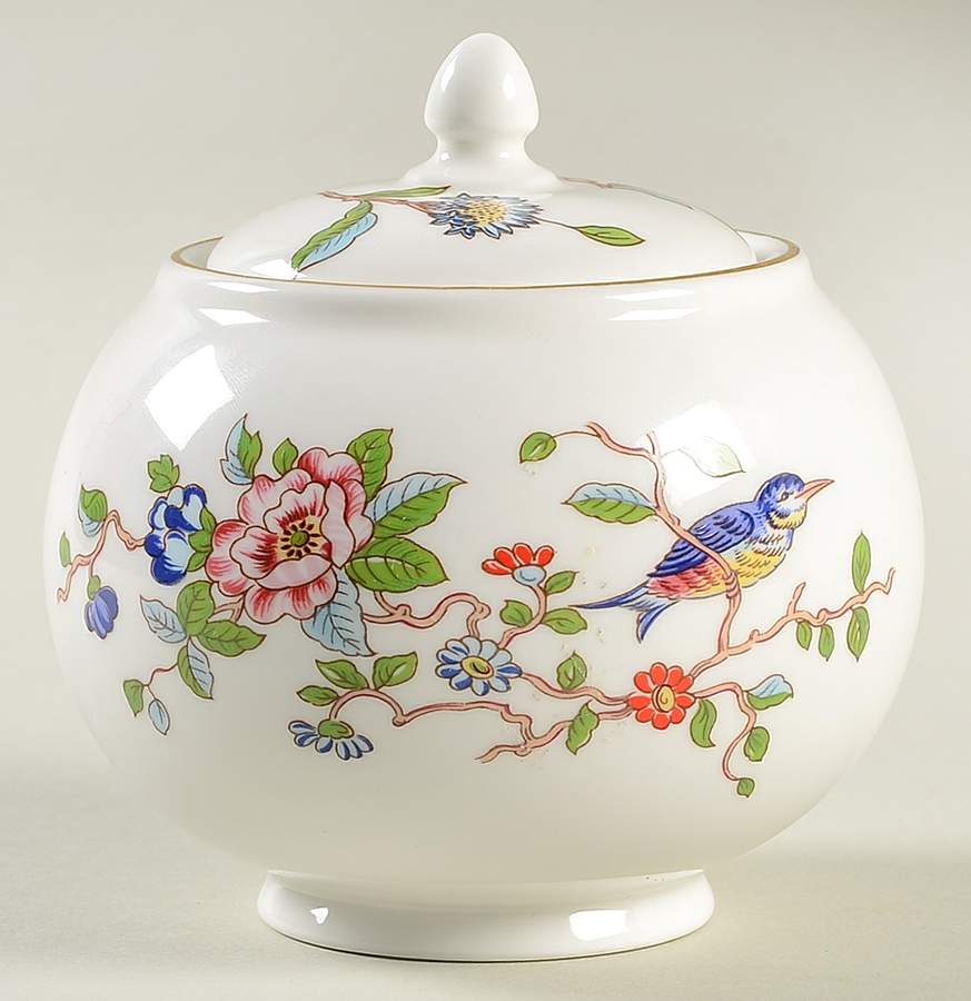 Pembroke (Gold Trim) Sugar Bowl & Lid by John  Aynsley & Sons-1
