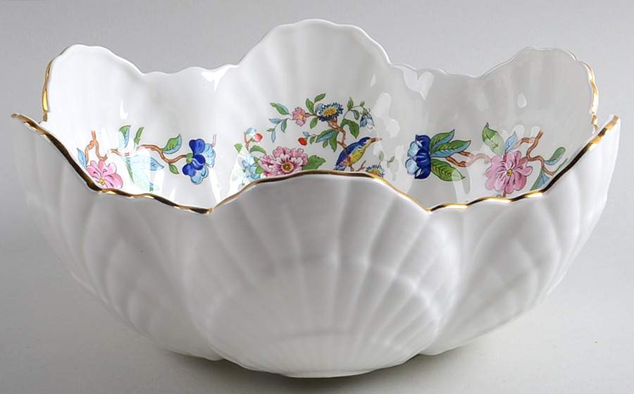 Pembroke (Gold Trim) 10" Shell Shaped Bowl by John  Aynsley & Sons-1