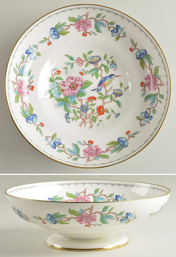 Pembroke (Gold Trim) 9" Footed Bowl by John  Aynsley & Sons-1