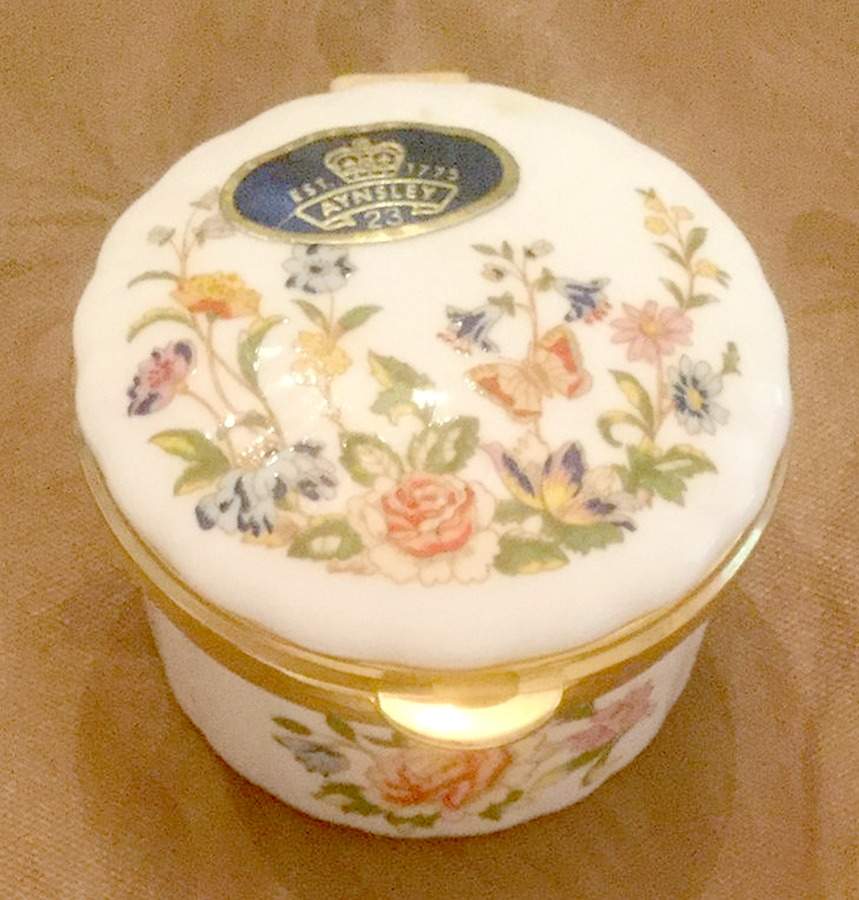 Pembroke (Gold Trim) Small Trinket Box & Lid by John  Aynsley & Sons-1