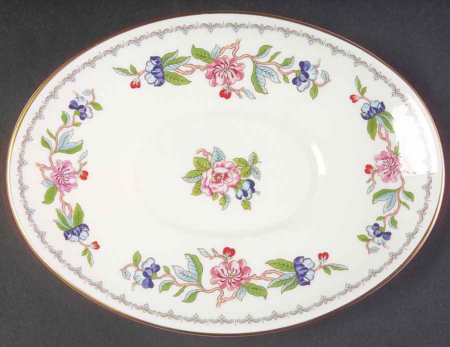 Pembroke (Gold Trim) Underplate for Gravy Boat by John  Aynsley & Sons-1