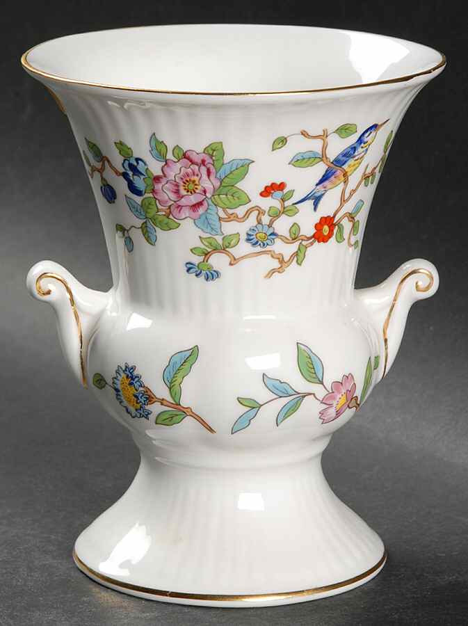 Pembroke (Gold Trim) 5" Pedestal Vase by John  Aynsley & Sons-1