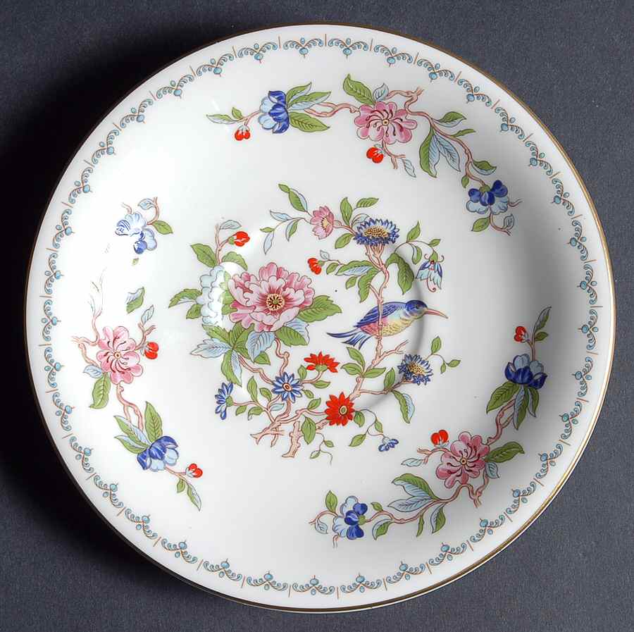 Pembroke (Gold Trim) Saucer for Flat Cream Soup Bowl by John  Aynsley & Sons-1