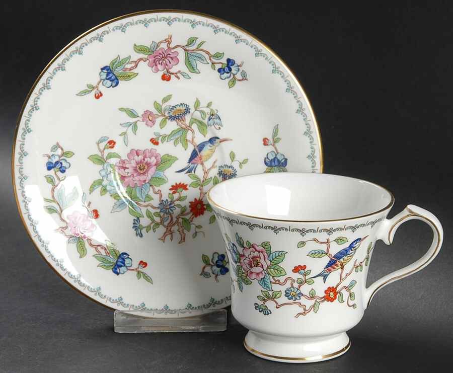 Pembroke (Gold Trim) Footed Cup & Saucer Set by John  Aynsley & Sons-1
