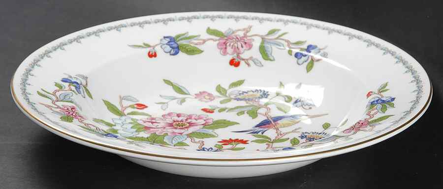 Pembroke (Gold Trim) Large Rim Soup Bowl by John  Aynsley & Sons-1