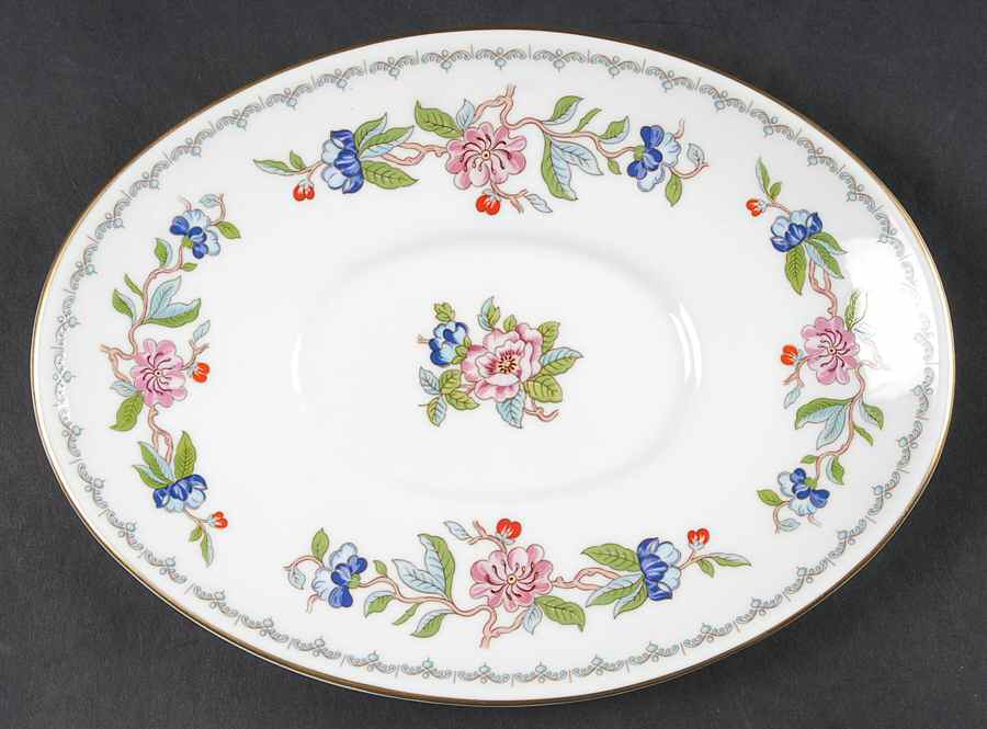Pembroke (Gold Trim) Underplate for Gravy Boat by John  Aynsley & Sons-1