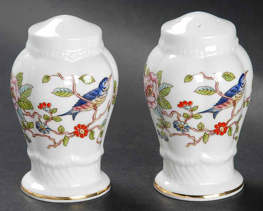 Pembroke (Gold Trim) Salt & Pepper Set by John  Aynsley & Sons-1