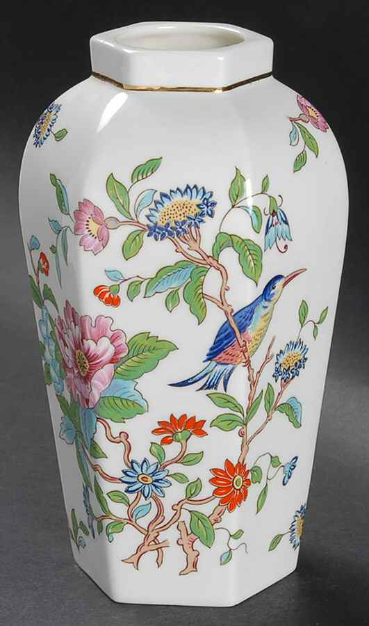 Pembroke (Gold Trim) Large Hexagonal Ginger Jar No Lid by John  Aynsley & Sons-1