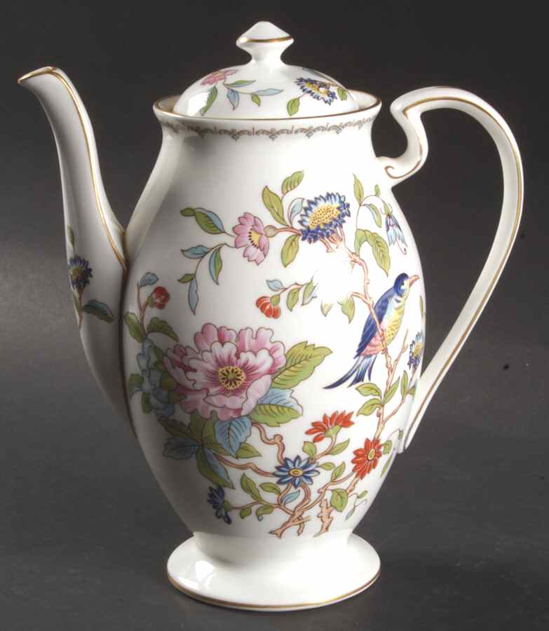 Pembroke (Gold Trim) Coffee Pot & Lid by John  Aynsley & Sons-1