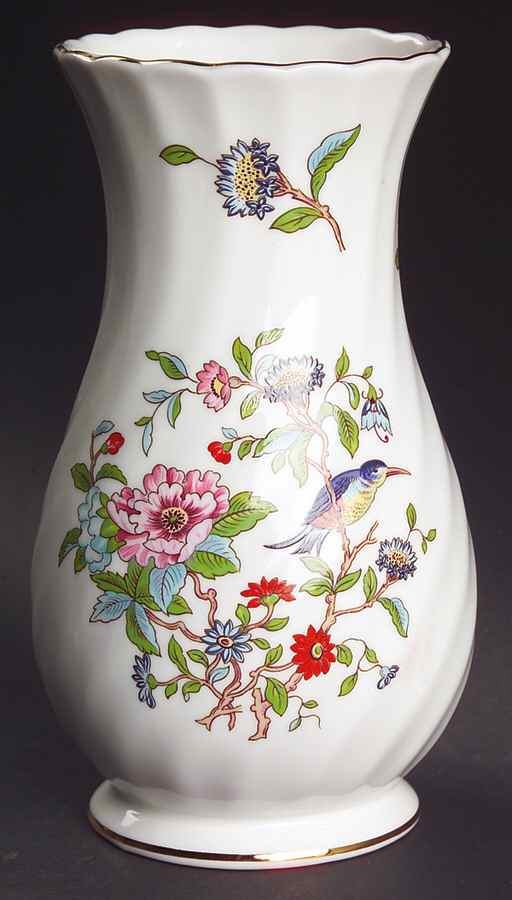 Pembroke (Gold Trim) 6" Spiral Vase by John  Aynsley & Sons-1