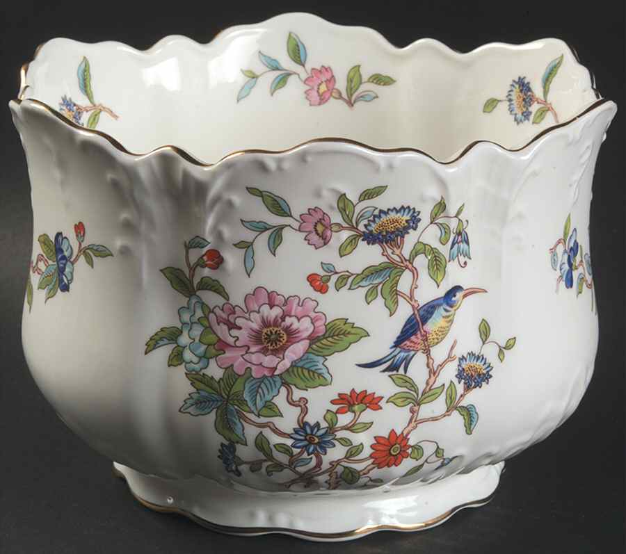 Pembroke (Gold Trim) Medium Victorian Cache Pot by John  Aynsley & Sons-1