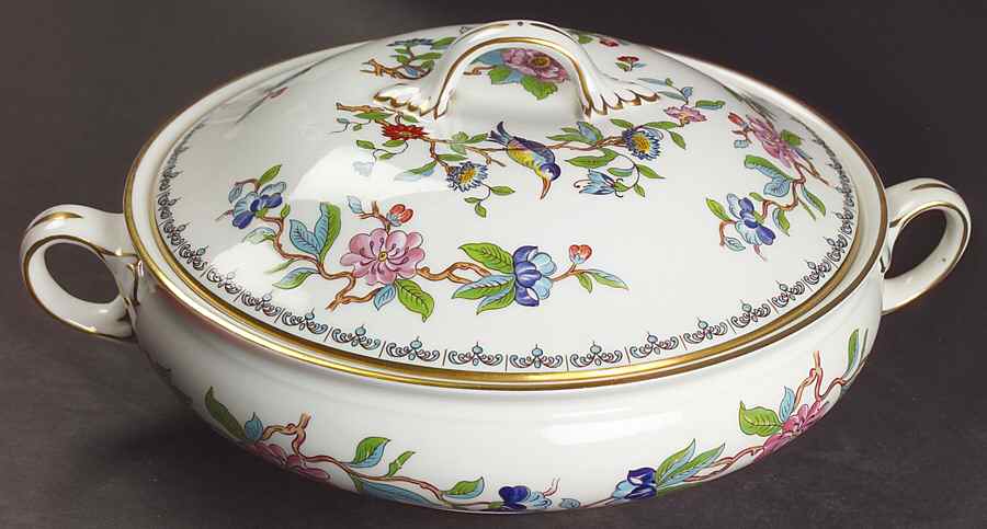 Pembroke (Gold Trim) Round Covered Vegetable by John  Aynsley & Sons-1