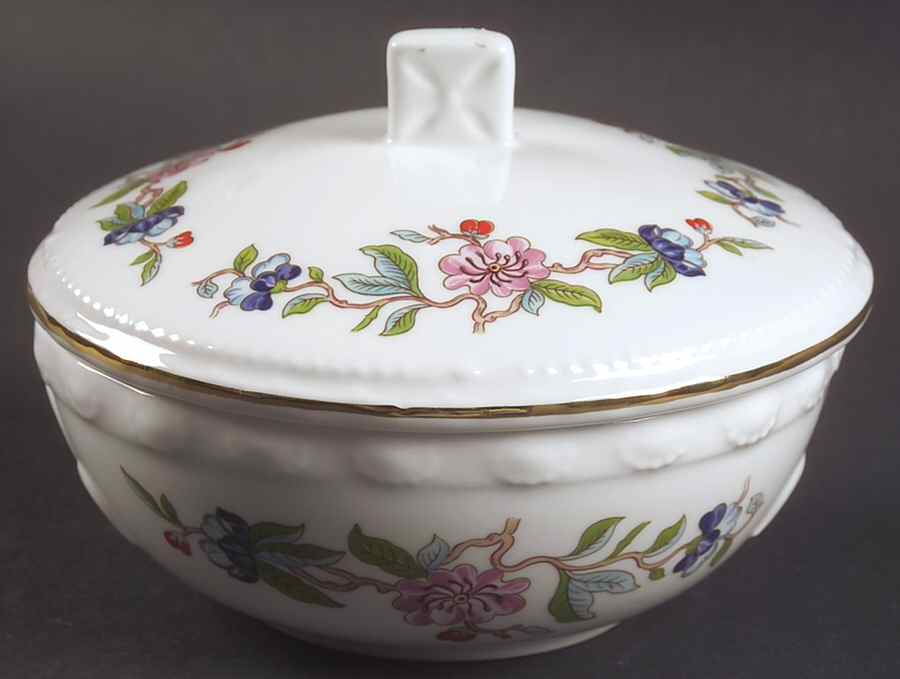 Pembroke (Gold Trim) 4" Round Box & Lid by John  Aynsley & Sons-1
