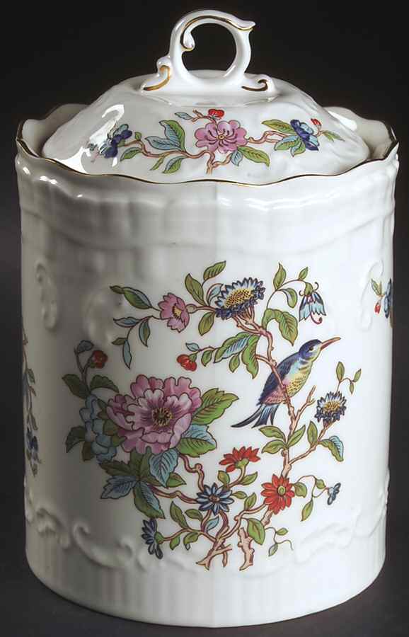 Pembroke (Gold Trim) Biscuit Barrel & Lid by John  Aynsley & Sons-1