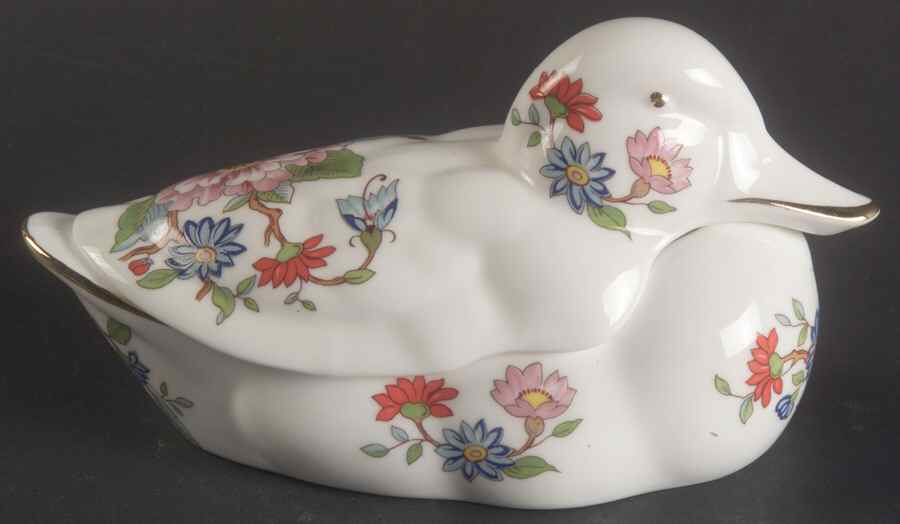 Pembroke (Gold Trim) Duck Box & Lid by John  Aynsley & Sons-1