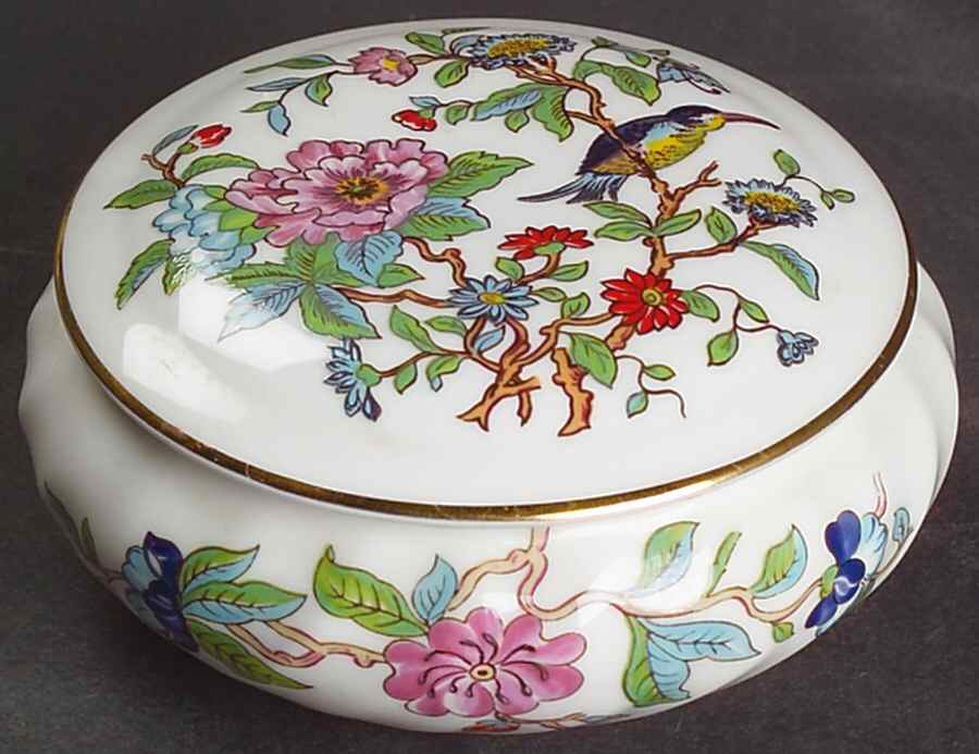 Pembroke (Gold Trim) 4" Round Box & Lid by John  Aynsley & Sons-1