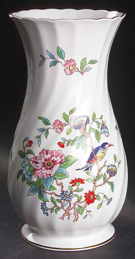 Pembroke (Gold Trim) 8" Spiral Vase by John  Aynsley & Sons-1