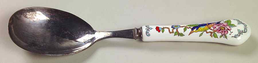 Pembroke (Gold Trim) Salad Serving Spoon with Silverplate Bowl by John  Aynsley & Sons-1