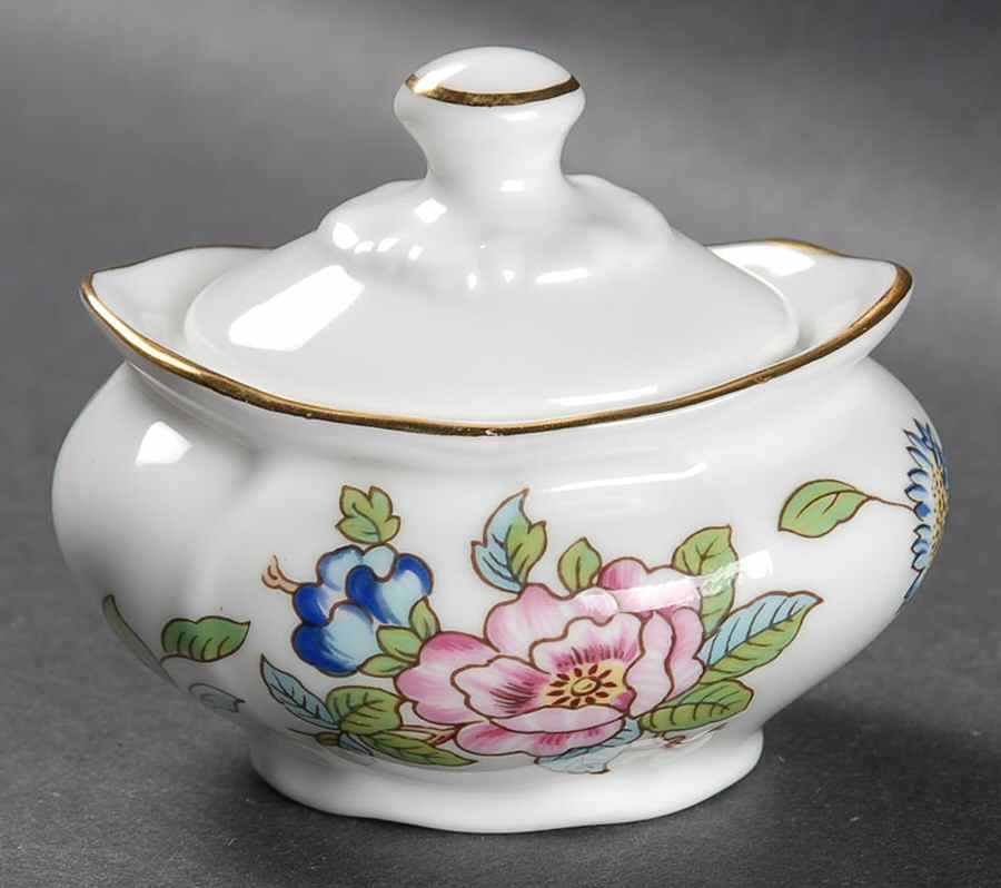 Pembroke (Gold Trim) Individual Sugar Bowl & Lid by John  Aynsley & Sons-1