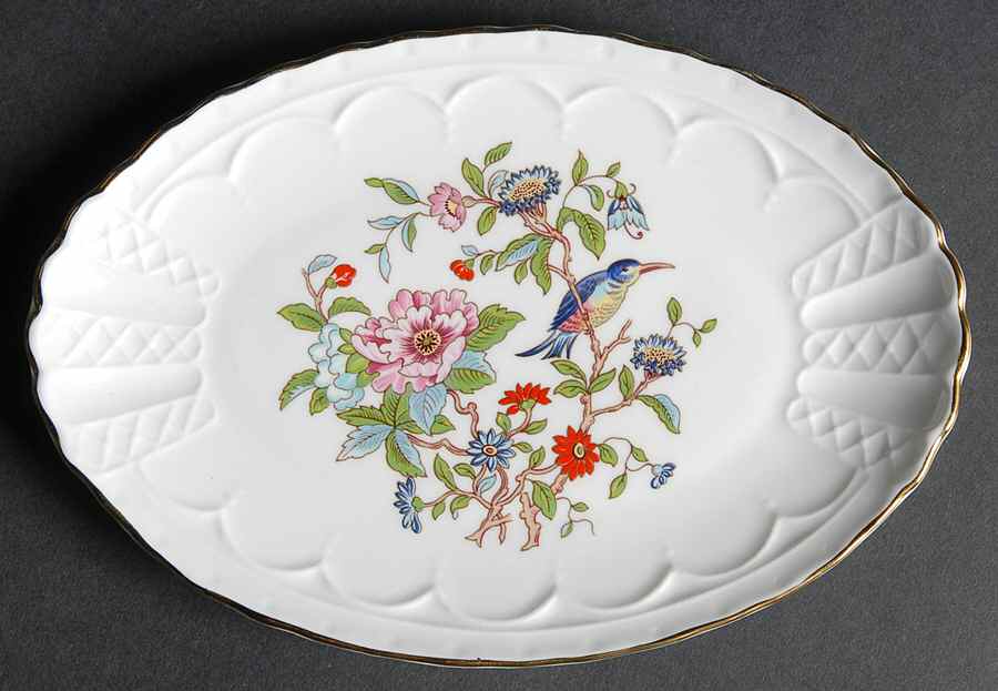 Pembroke (Gold Trim) Oval Sweet Meat Dish by John  Aynsley & Sons-1