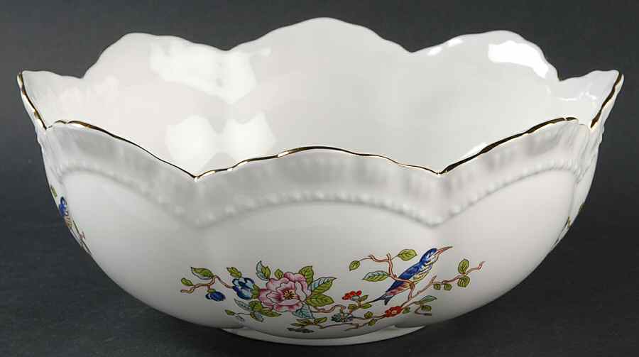 Pembroke (Gold Trim) 9" Scalloped Bowl by John  Aynsley & Sons-1