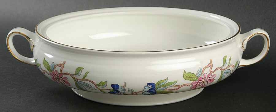 Pembroke (Gold Trim) Round Vegetable No Lid by John  Aynsley & Sons-1
