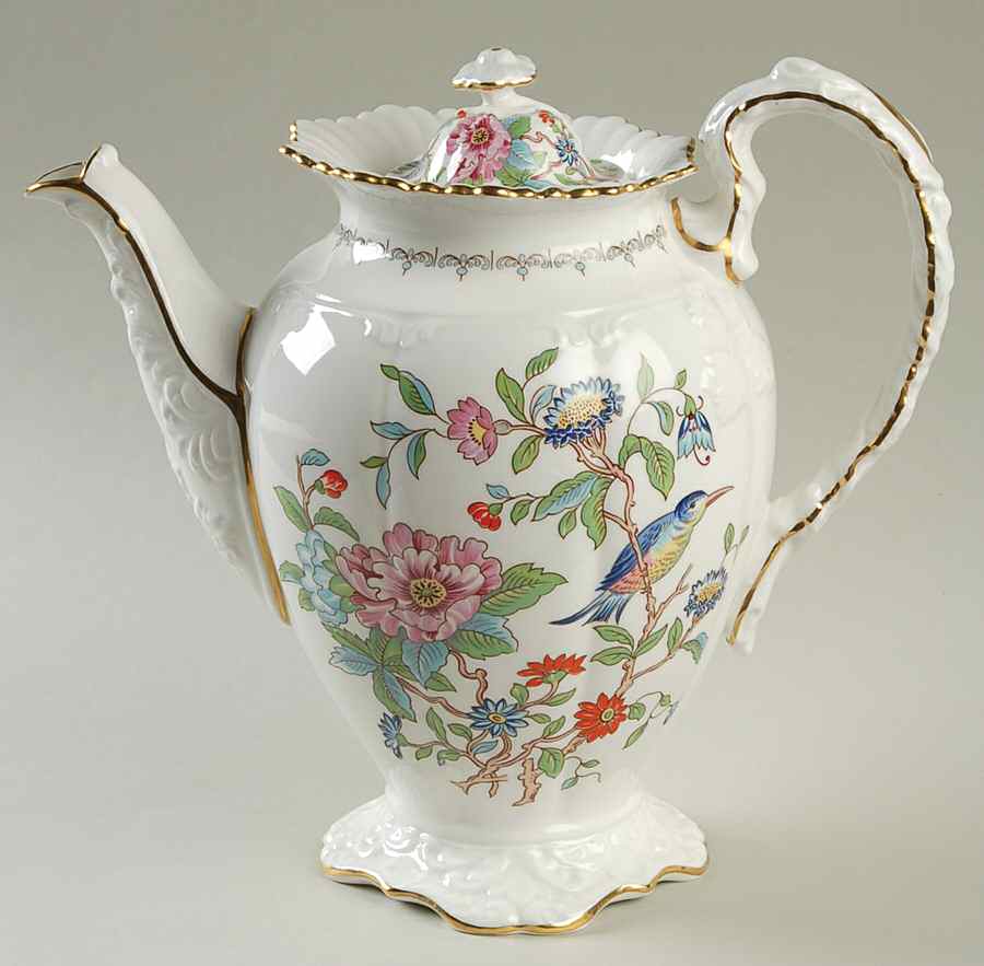 Pembroke (Gold Trim) Coffee Pot & Lid by John  Aynsley & Sons-1