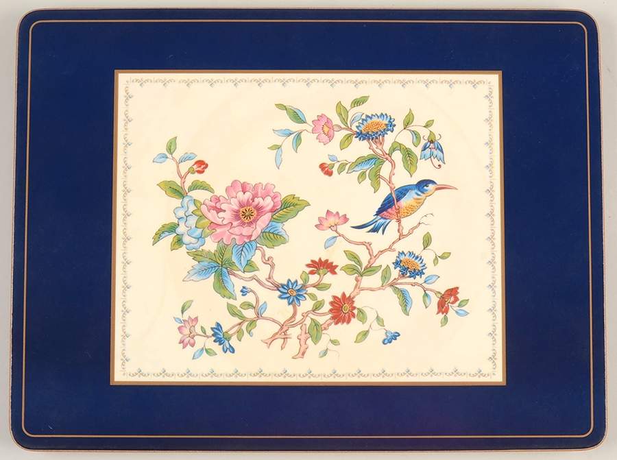 Pembroke (Gold Trim) Rectangular Cork Back Trivet by John  Aynsley & Sons-1