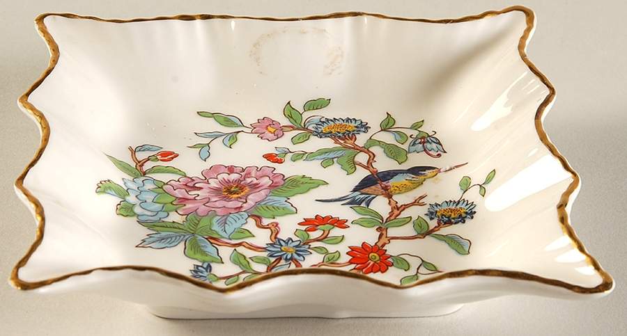 Pembroke (Gold Trim) 4" Square Sweet Meat by John  Aynsley & Sons-1