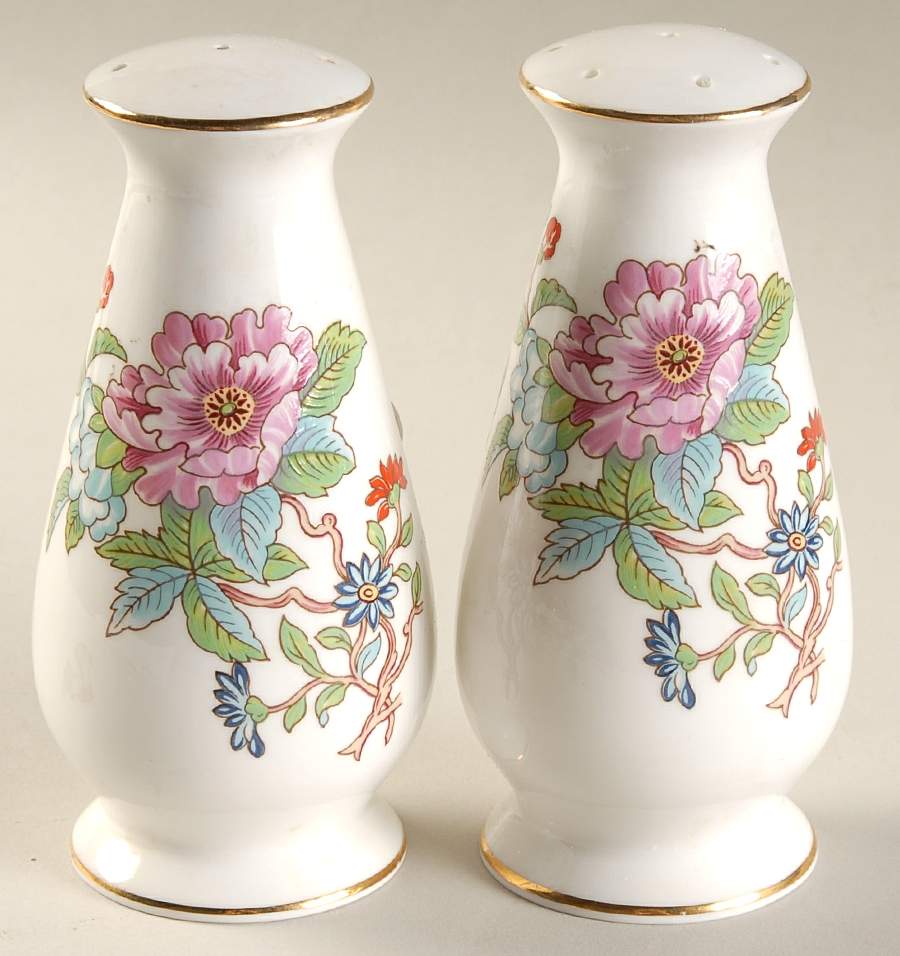 Pembroke (Gold Trim) Salt & Pepper Set by John  Aynsley & Sons-1