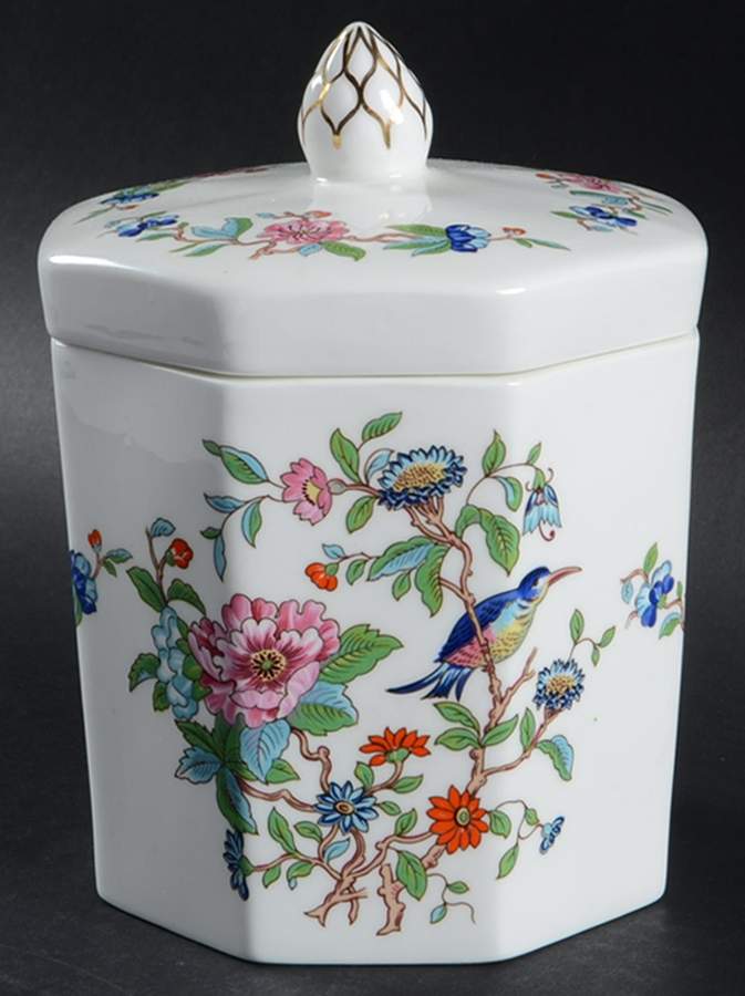 Pembroke (Gold Trim) Biscuit Barrel & Lid by John  Aynsley & Sons-1