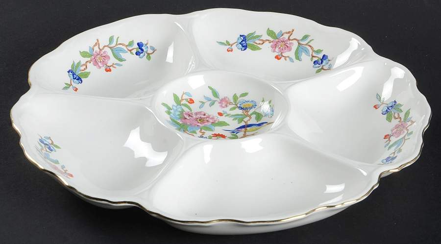 Pembroke (Gold Trim) 6 Section Hors d'Oeuvre Dish by John  Aynsley & Sons-1