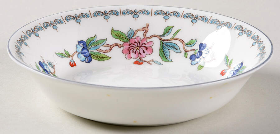 Pembroke (Blue Trim) Fruit/Dessert (Sauce) Bowl by John  Aynsley & Sons-1