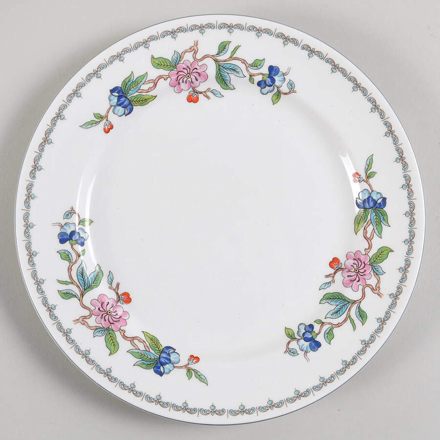 Pembroke (Blue Trim) Luncheon Plate by John  Aynsley & Sons-1