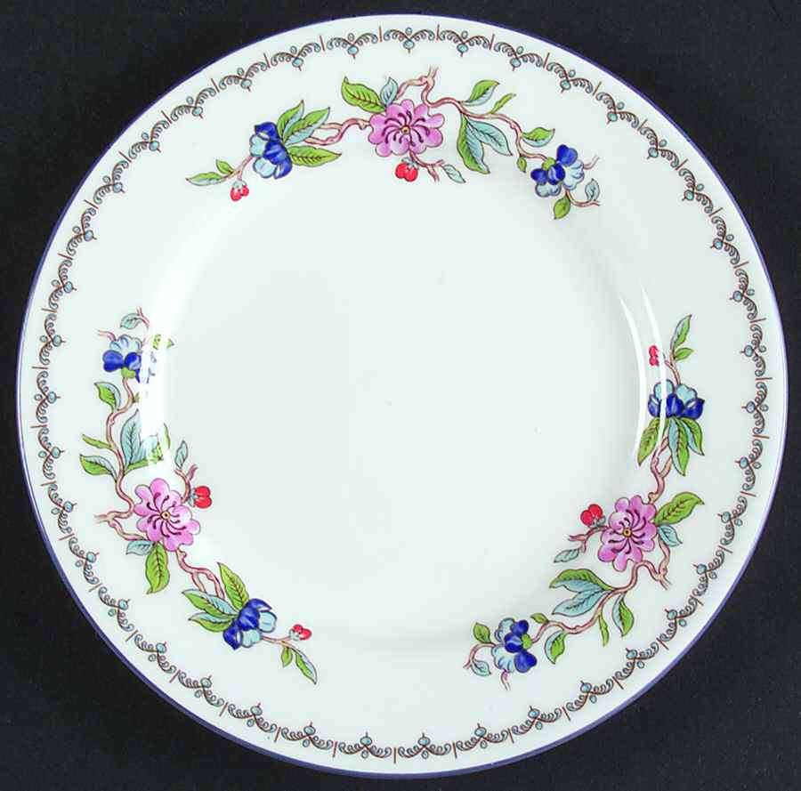 Pembroke (Blue Trim) Bread & Butter Plate by John  Aynsley & Sons-1