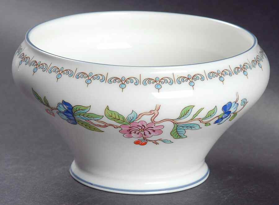 Pembroke (Blue Trim) Open Sugar Bowl by John  Aynsley & Sons-1